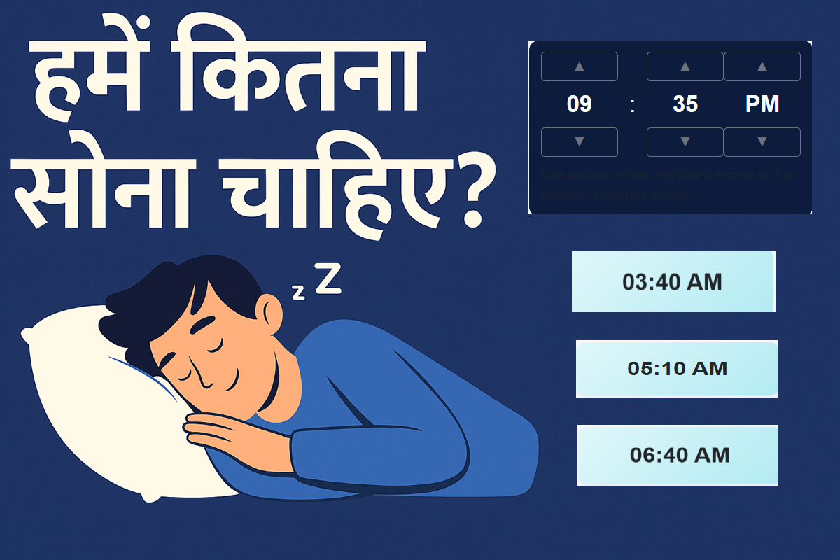 हमें कितना सोना चाहिए? Age Wise Sleep Calculator (Hindi Guide)